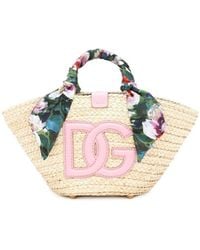 Dolce & Gabbana - Kendra Small Rafia Tote Bag - Lyst