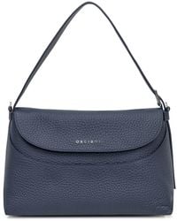 Orciani - Leather Shoulder Bag With Flap - Lyst