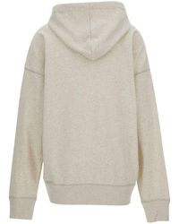 Isabel Marant - White Hoodie With Tonal Logo Print In Cotton Blend Woman - Lyst