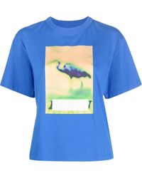 Heron Preston Katoen T-shirt Met Abstracte Print in het Wit Dames Kleding voor voor Tops voor T-shirts 