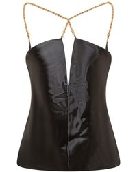 Ferragamo - Silky Top With Golden Chain Strap - Lyst
