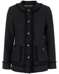 Dolce & Gabbana - Logo Engraved Buttoned Jacket - Lyst