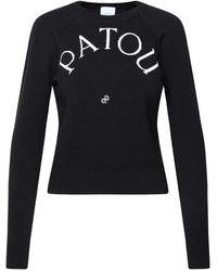 Patou - Black Merino Wool Blend Sweater - Lyst