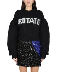 ROTATE BIRGER CHRISTENSEN - Rotate Wool And Alpaca Sweater With Logo - Lyst