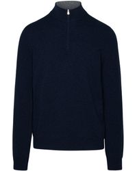 Gran Sasso - Blue Cashmere Turtleneck Sweater - Lyst