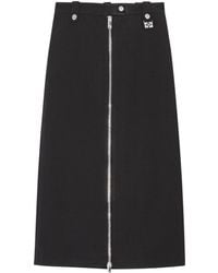 Ganni - Full-Zip Long Skirt - Lyst