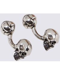 Alexander McQueen Silver-tone Brass 3d Skull Cufflinks - Metallic