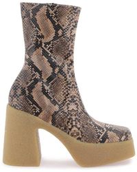 Stella McCartney - Skyla Wedge Ankle Boots In Alter Python - Lyst