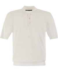 Tagliatore - Knitted Cotton Polo Shirt - Lyst