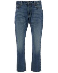 Emporio Armani - Jeans With Belt Loops And Logo Patch On The Rear - Lyst