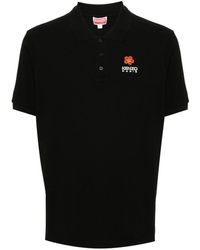 KENZO - Black Boke Flower Crest Logo Polo T-shirt - Lyst