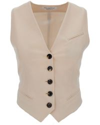 Philosophy Di Lorenzo Serafini - White 5-button Vest In Wool Blend Woman - Lyst