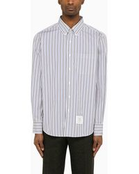 Thom Browne - Navy/white Striped Poplin Shirt - Lyst