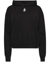JW Anderson - Cropped Hoodie With Subtle Branding And Relaxed Fit - Lyst
