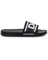 Dolce & Gabbana - Beachwear Slipper With Logo - Lyst