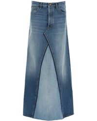 denim long skirts