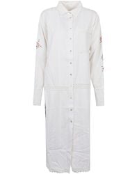 FRONT STREET 8 - Embroidered Cotton Kimono Dress - Lyst