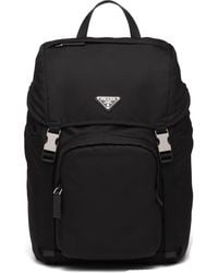 Prada - Re-Nylon And Saffiano Leather Backpack - Lyst