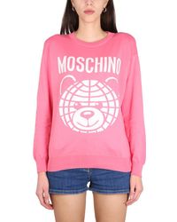 Moschino - Cotton Crew Neck Sweater - Lyst