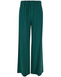 Plain - Green Relaxed Pants With Elastic Waistband In Fabric Woman - Lyst