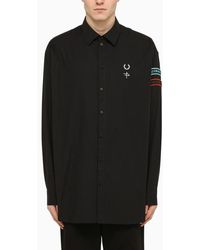 Fred Perry - Black Shirt With Embroideries - Lyst