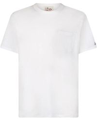 Mc2 Saint Barth - Linen T-shirt With Front Pocket Clothing - Lyst