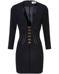 Elisabetta Franchi - Form-Fitting Mini Dress With Deep V Neckline - Lyst