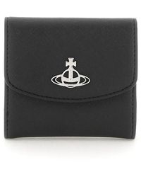 Vivienne Westwood Saffiano Faux Leather Wallet - Black
