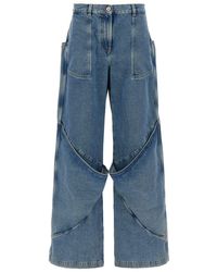 デニム・ジーパン THE ATTICO Maxi pocket jeans The Attico Paneled Jeans in Blue | Lyst
