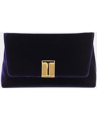 Tom Ford - Dark Velvet And Viscose Shoulder Bag - Lyst