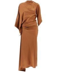 Christopher Esber - Cusco Silk Draped Midi Dress - Lyst