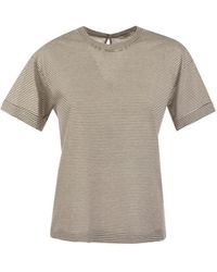 Peserico - Lightweight Striped Jersey T-shirt And Punto Luce - Lyst