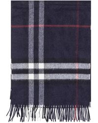Burberry - Wool Check Scarf With Fringes - Lyst