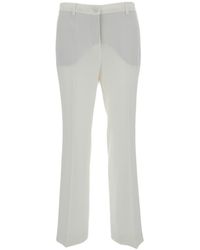 Alberto Biani - White Low Waist Flared Trousers In Technical Fabric Woman - Lyst