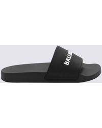 Balenciaga - Black And White Rubber Slides - Lyst