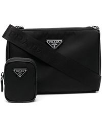 Prada - Bag In Re-nylon With Triangular Motif - Lyst