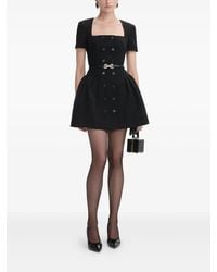 Self-Portrait - Black Crepe Short Sleeve Mini Dress Clothing - Lyst