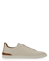 ZEGNA - Low Top Sneaker With Triple Stitch - Lyst
