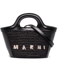 Marni - Raffia And Leather Tropiacalia Micro Satchel Bag - Lyst