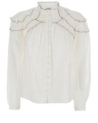 Isabel Marant - 'Christa' Blouse With High Neck And Ruched Neckline - Lyst