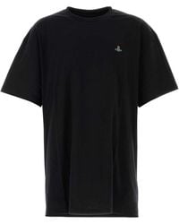 【関税&送料込】Vivienne Westwood Charcoal Cotton Oversize T Vivienne Westwood Charcoal Cotton Oversize T-Shirt in Black