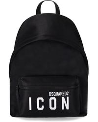DSquared² - Be Icon Black Nylon Backpack - Lyst