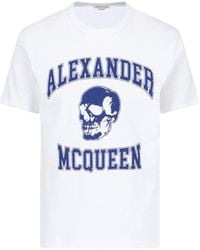 McQueen - Printed Cotton T-Shirt - Lyst