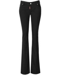 DSquared² - TWIGGY Black Flare Jeans - Lyst