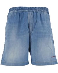 DSquared² - Light Bermuda Shorts With Elastic Waistband And Logo Embroidery - Lyst