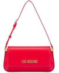 Love Moschino - Faux Leather Shoulder Bag With Logo Lettering - Lyst