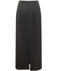 スカート GIVENCHY Long skirt back slit Amazon.com: Women High Waist Gloss Satin Skirts Elegant Slim