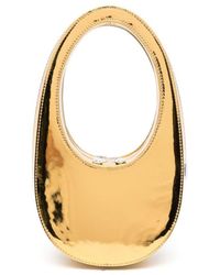 Coperni - 'Swipe' Mini Golden Handbag With Embossed Logo - Lyst