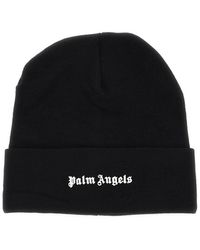 Palm Angels Logo Beanie in Green for Men Mens Accessories Hats 