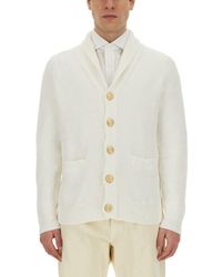 Brunello Cucinelli - Cardigan With Logoed Buttons - Lyst